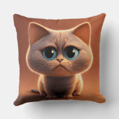 可愛い猫のキャラクターイラストレーション クッション (裏面)