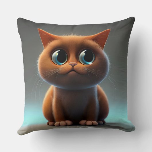 可愛い猫のキャラクターイラストレーション クッション (裏面)