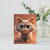 可愛い猫のキャラクターイラストレーション サンキューカード (スタンド正面)