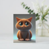 可愛い猫のキャラクターイラストレーション サンキューカード (スタンド正面)