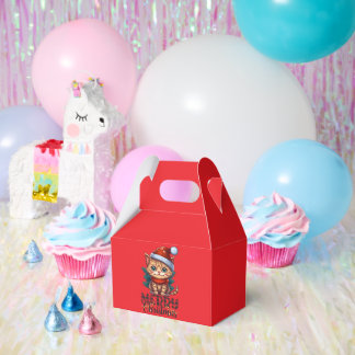 可愛い猫のクリスマスギフトデザイン- Perfect フェイバーボックス