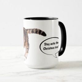 可愛い猫のクリスマスツリー禁止グッズ マグカップ