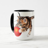 可愛い猫のクリスマスツリー禁止グッズ マグカップ (正面左)