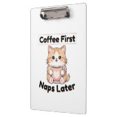 可愛い猫のコーヒー至上主義 | かわいいコーヒー クリップボード (左)