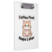 可愛い猫のコーヒー至上主義 | かわいいコーヒー クリップボード (右)