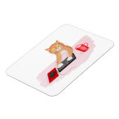 可愛い猫のサーフィンインターネット上のコンピュータマグネット マグネット (左側)