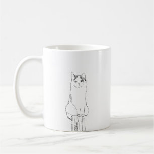 可愛い猫のスケッチモダン コーヒーマグカップ