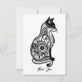 可愛い猫のスケッチII サンキューカード