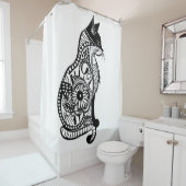 可愛い猫のスケッチII シャワーカーテン (インサイチュ)