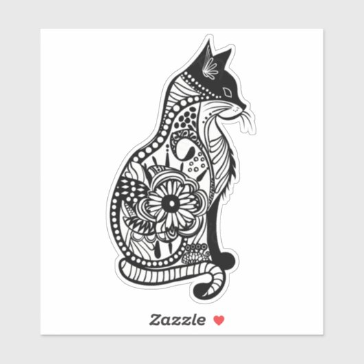 可愛い猫のスケッチII シール (シート)