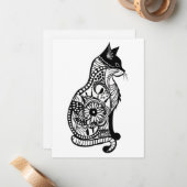 可愛い猫のスケッチII ノートカード (正面/裏面インサイチュ)