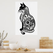 可愛い猫のスケッチII ポスター (キッチン)