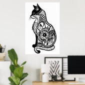 可愛い猫のスケッチII ポスター (ホームオフィス)