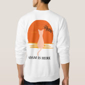 可愛い猫のスポカスタマイズーパーソナライズされたト名 スウェットシャツ (裏面)