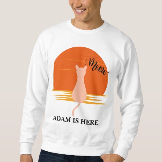 可愛い猫のスポカスタマイズーパーソナライズされたト名 スウェットシャツ (正面)