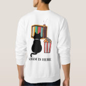 可愛い猫のスポカスタマイズーパーソナライズされたト名 スウェットシャツ (裏面)