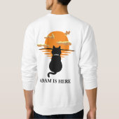 可愛い猫のスポカスタマイズーパーソナライズされたト名 スウェットシャツ (裏面)