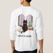 可愛い猫のスポカスタマイズーパーソナライズされたト名 スウェットシャツ (裏面)