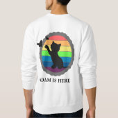 可愛い猫のスポカスタマイズーパーソナライズされたト名 スウェットシャツ (裏面)