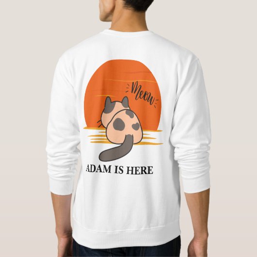 可愛い猫のスポカスタマイズーパーソナライズされたト名 スウェットシャツ (裏面)