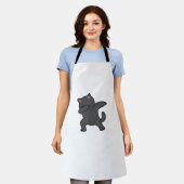 可愛い猫のダビング エプロン (着用した状態)