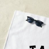 可愛い猫のポーと話す(ブラック文字) ビーチタオル (インサイチュ)