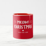 可愛い猫のミオウィクリスマス |赤い休日 ツートーンマグカップ<br><div class="desc">可愛い猫のミオウィクリスマス | RED Holiday</div>