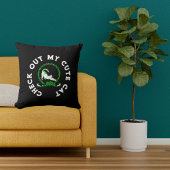 可愛い猫のヴィンテージおもしろいレトロブラック クッション