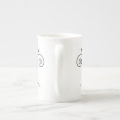 可愛い猫の写真ボホのスタイル枠とテキスト ボーンチャイナマグカップ (裏面)