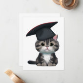 可愛い猫の卒業式の日は画期的 ノートカード (正面/裏面インサイチュ)