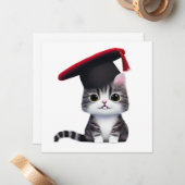 可愛い猫の卒業式の日は画期的 ノートカード (正面/裏面インサイチュ)