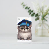 可愛い猫の卒業式の日は画期的 名刺 (スタンド正面)