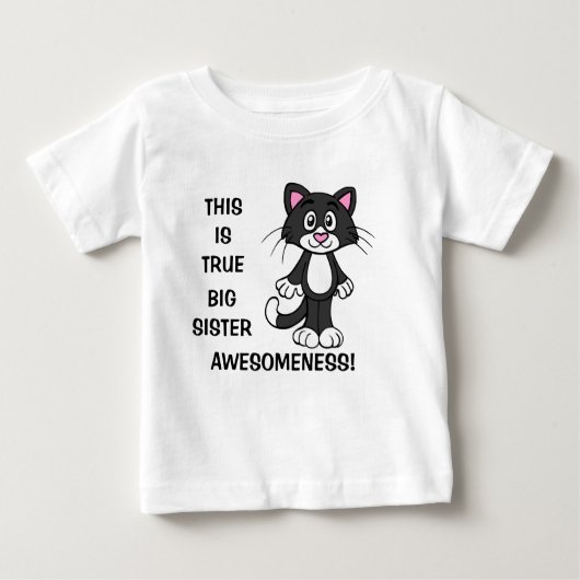 可愛い猫の姉の素晴らしい幼児のドレス ベビーTシャツ (正面)