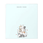 可愛い猫の子猫カラフルグラデーシパーソナライズされたョン ノートパッド (正面)