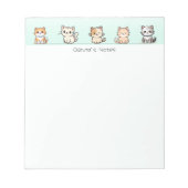 可愛い猫の子猫カラフルグラデーシパーソナライズされたョン ノートパッド (正面)