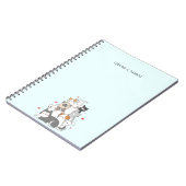 可愛い猫の子猫カラフルグラデーシパーソナライズされたョン ノートブック (左側)