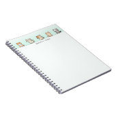 可愛い猫の子猫カラフルグラデーシパーソナライズされたョン ノートブック (右側)