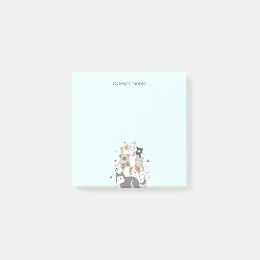 可愛い猫の子猫カラフルグラデーシパーソナライズされたョン ポストイット (正面)