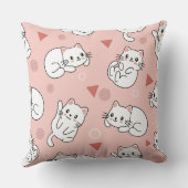 可愛い猫の子猫ドードルシームレスパターン クッション (裏面)