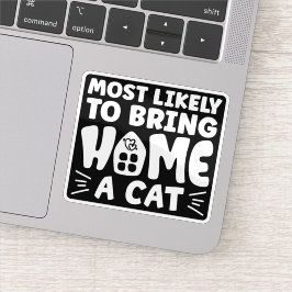 可愛い猫の家を持って帰りそうだ シール