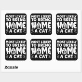 可愛い猫の家を持って帰りそうだ スクエアシール (シート)