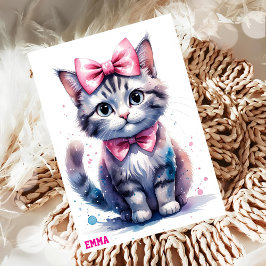 可愛い猫の弓ハッピーバースデー 招待状