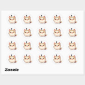 可愛い猫の手紙 ラウンドシール (シート)