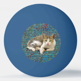 可愛い猫の抽象芸術 卓球ボール