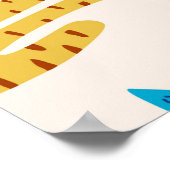 可愛い猫の星引き入れシームレスパおもしろいターン ポスター (角)