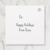 可愛い猫の松とオーナメントの贈り物ラベル フェイバータグ (裏面)