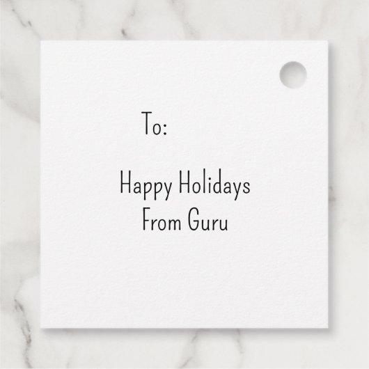 可愛い猫の松とオーナメントの贈り物ラベル フェイバータグ (裏面)