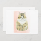 可愛い猫の水彩 ポストカード (正面/裏面)