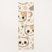 可愛い猫の漫画おもしろい柄パーティー ヨガマット (正面)