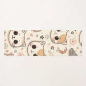 可愛い猫の漫画おもしろい柄パーティー ヨガマット (正面(横))